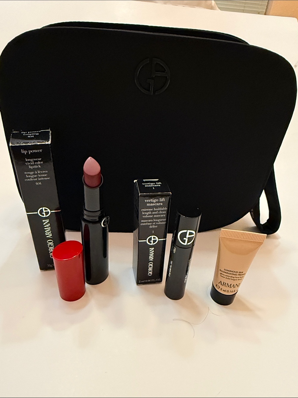 Giorgio Armani Lipstick & Mascara Set with dark -Pink red  Lip Shade